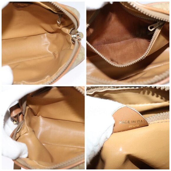 CELINE Macadam Canvas Shoulder Bag Beige Gold Auth - Picture 15 of 16